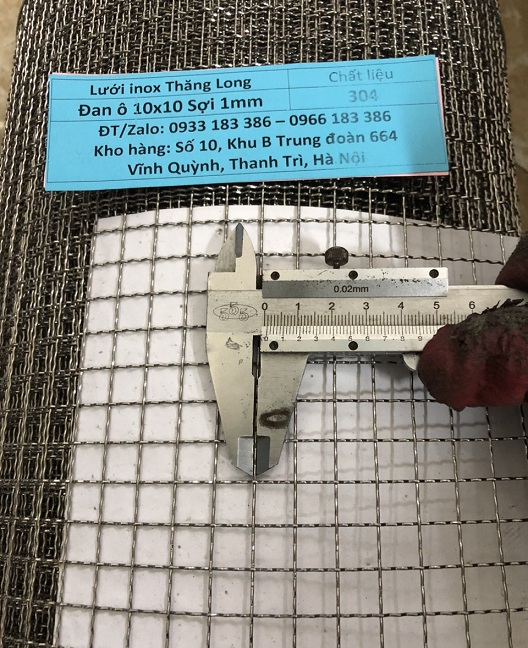 Lưới inox đan ô 1cm 304 TLG Thăng Long khổ 1.2m